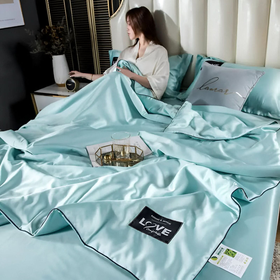 Kalsten | FLUFFINA Premium Satin-Feel Synthetic Fiber Bedding Set – Soft, Smooth & Luxury Comfort