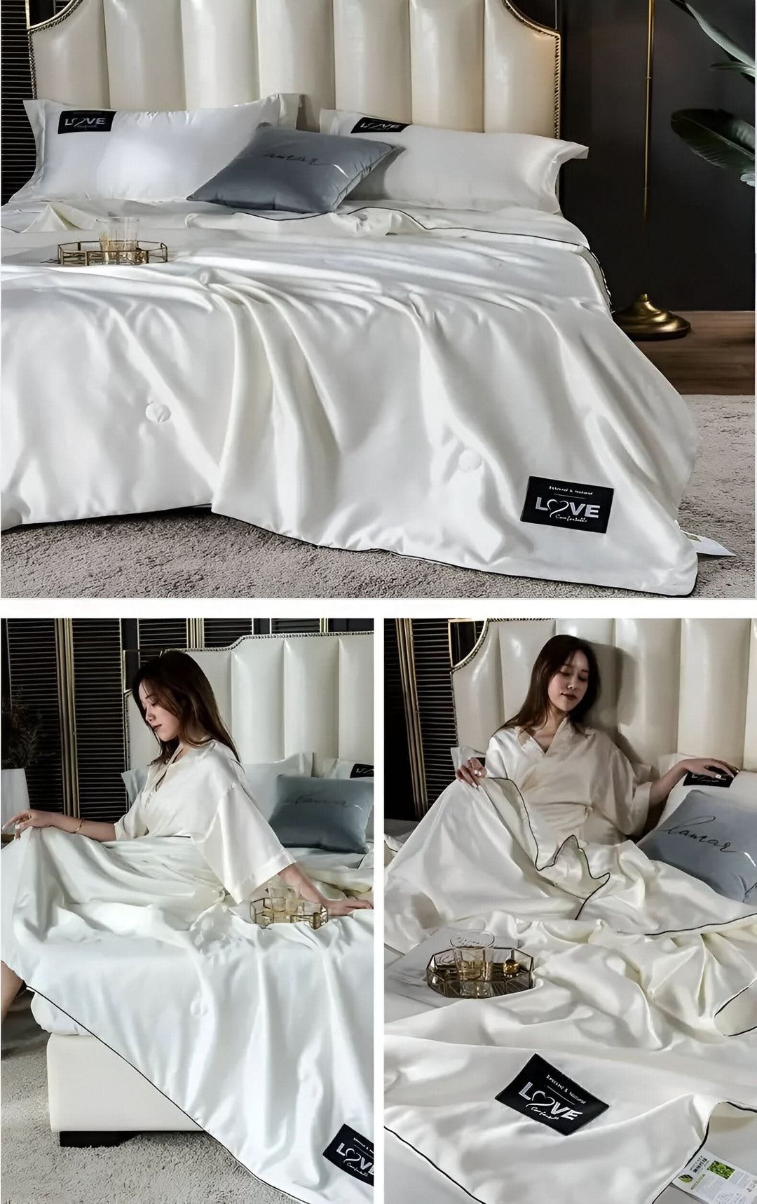 Kalsten | FLUFFINA Premium Satin-Feel Synthetic Fiber Bedding Set – Soft, Smooth & Luxury Comfort
