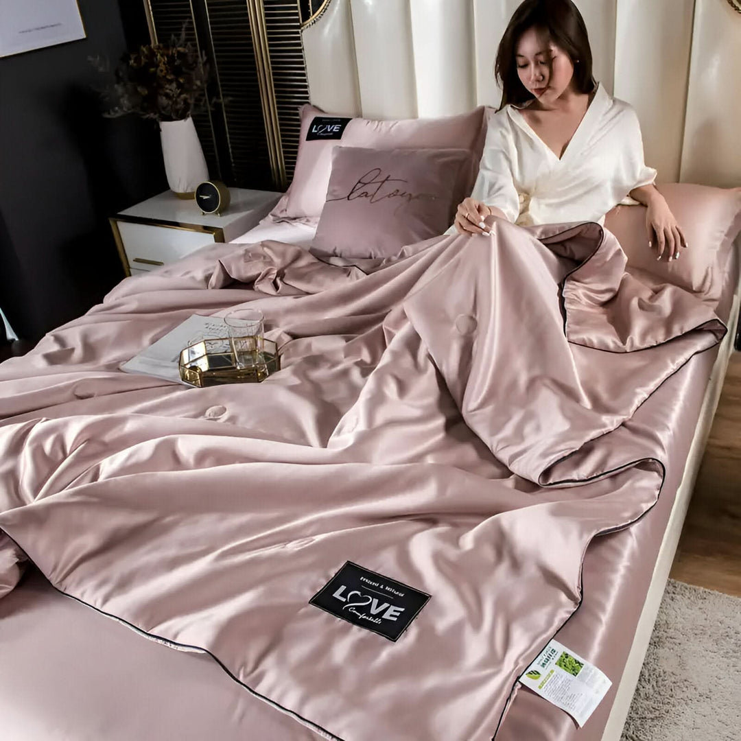 Kalsten | FLUFFINA Premium Satin-Feel Synthetic Fiber Bedding Set – Soft, Smooth & Luxury Comfort