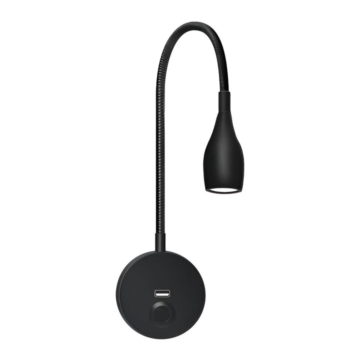 TouchGlow - 2-in-1-Swan-neck wall lamp with USB charger for cozy reading evenings | Kalsten