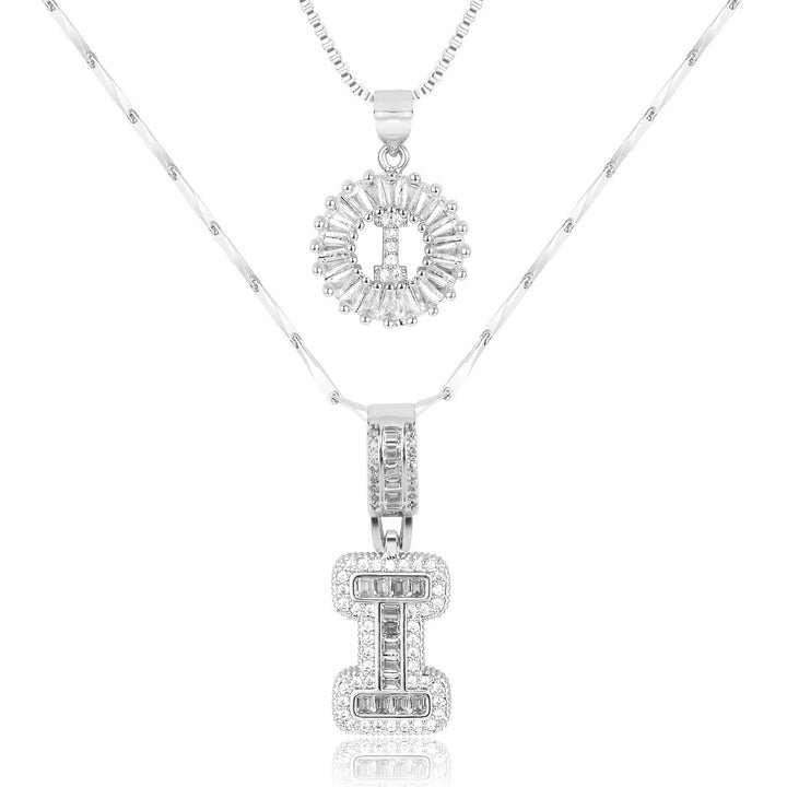 Kalsten | 2pc 14k Diamond Letter Initial Necklaces