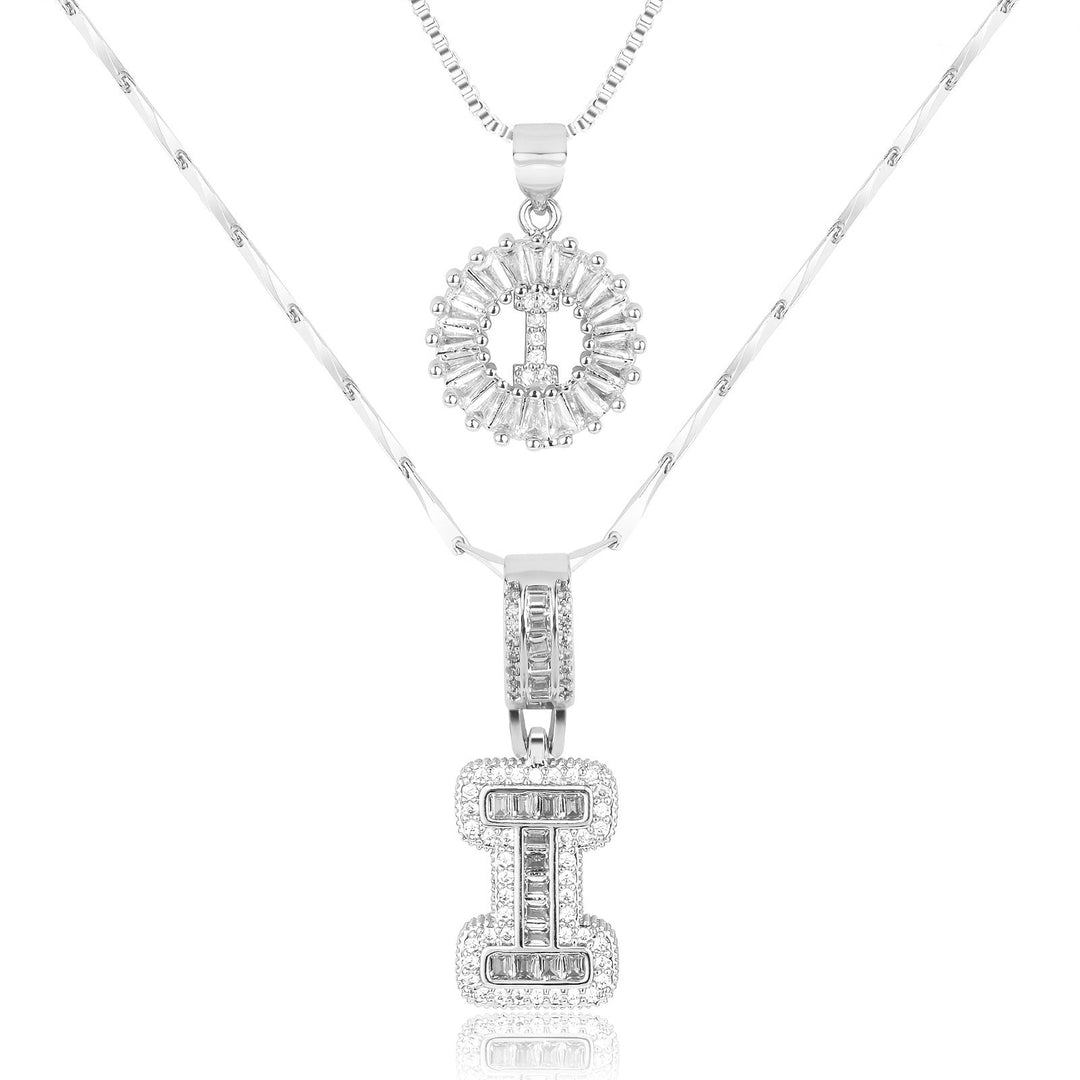 Kalsten | 2pc 14k Diamond Letter Initial Necklaces