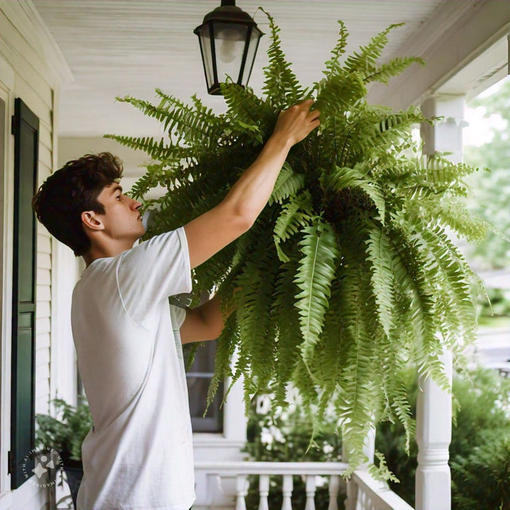 Kalsten | UV Resistant Artificial Boston Fern | Lifelike, Waterproof & Maintenance-Free for Outdoor Décor