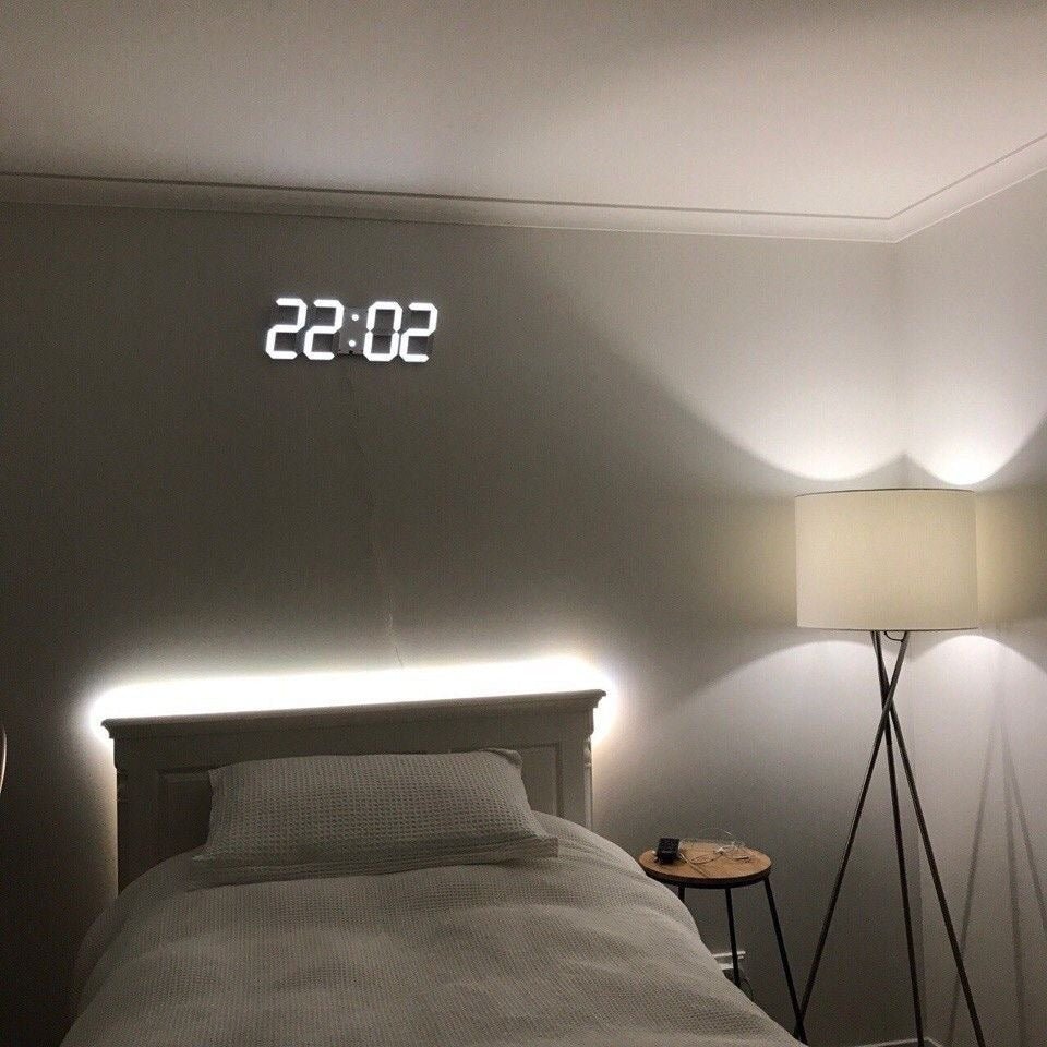 Kalsten | TimeGlow 3D LED Wall Clock – Digital Clock with Adjustable Lighting