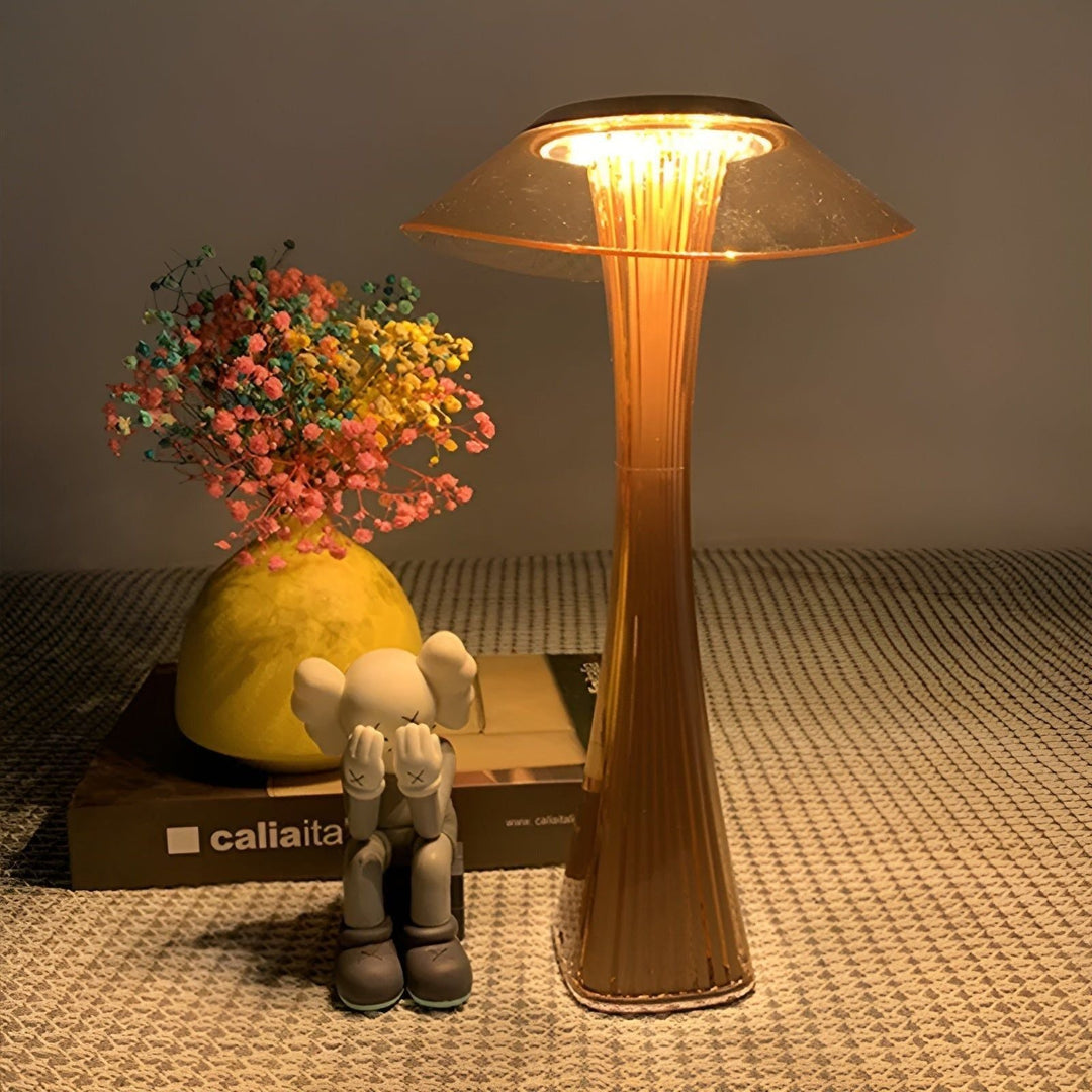 Gior Table Lamp - Rechargeable Italian Crystal Nightstand Lamp with Smart Touch | Kalsten