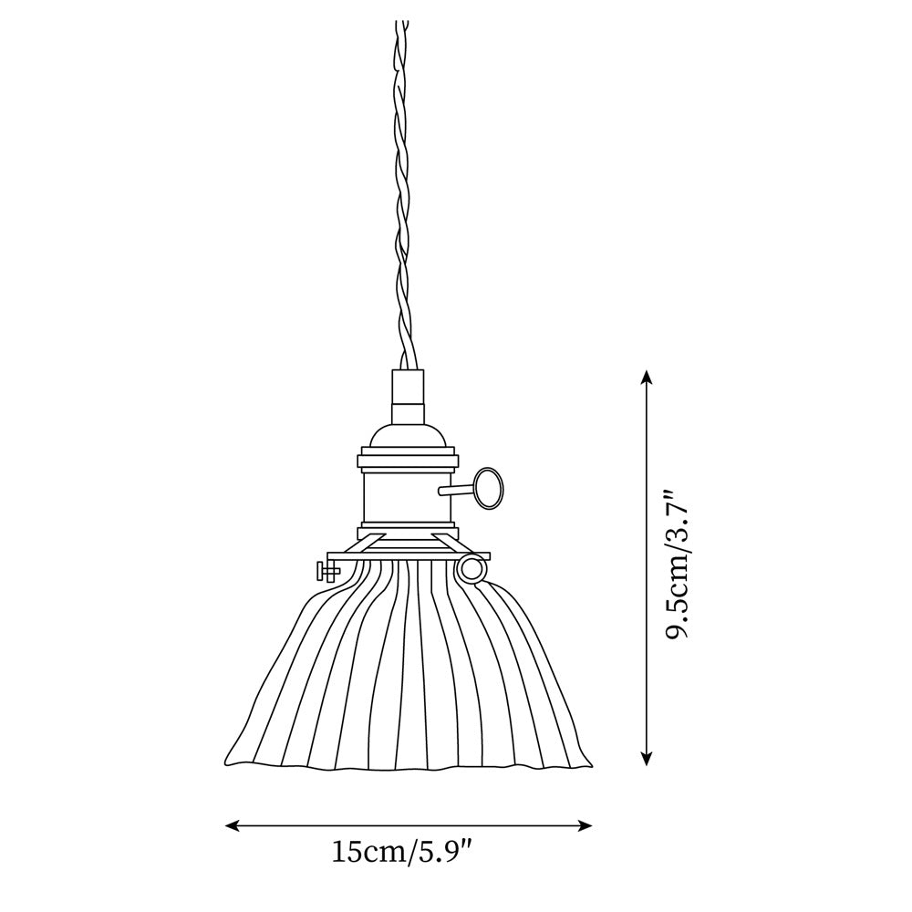 Pendant Light Glass 5.9 in Brass Hardwired Indoor Dining Kitchen Island Ceiling Lamp Clear Globe Vintage Style | Kalsten