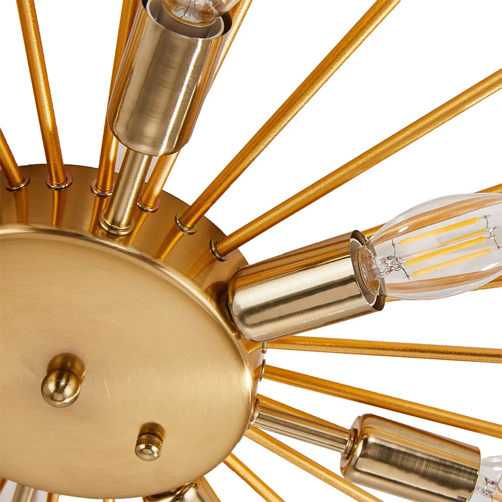 Ceiling Light Industrial Metal 27.6 in Indoor Living Room Dining Area Fixture Multi Bulb | Kalsten