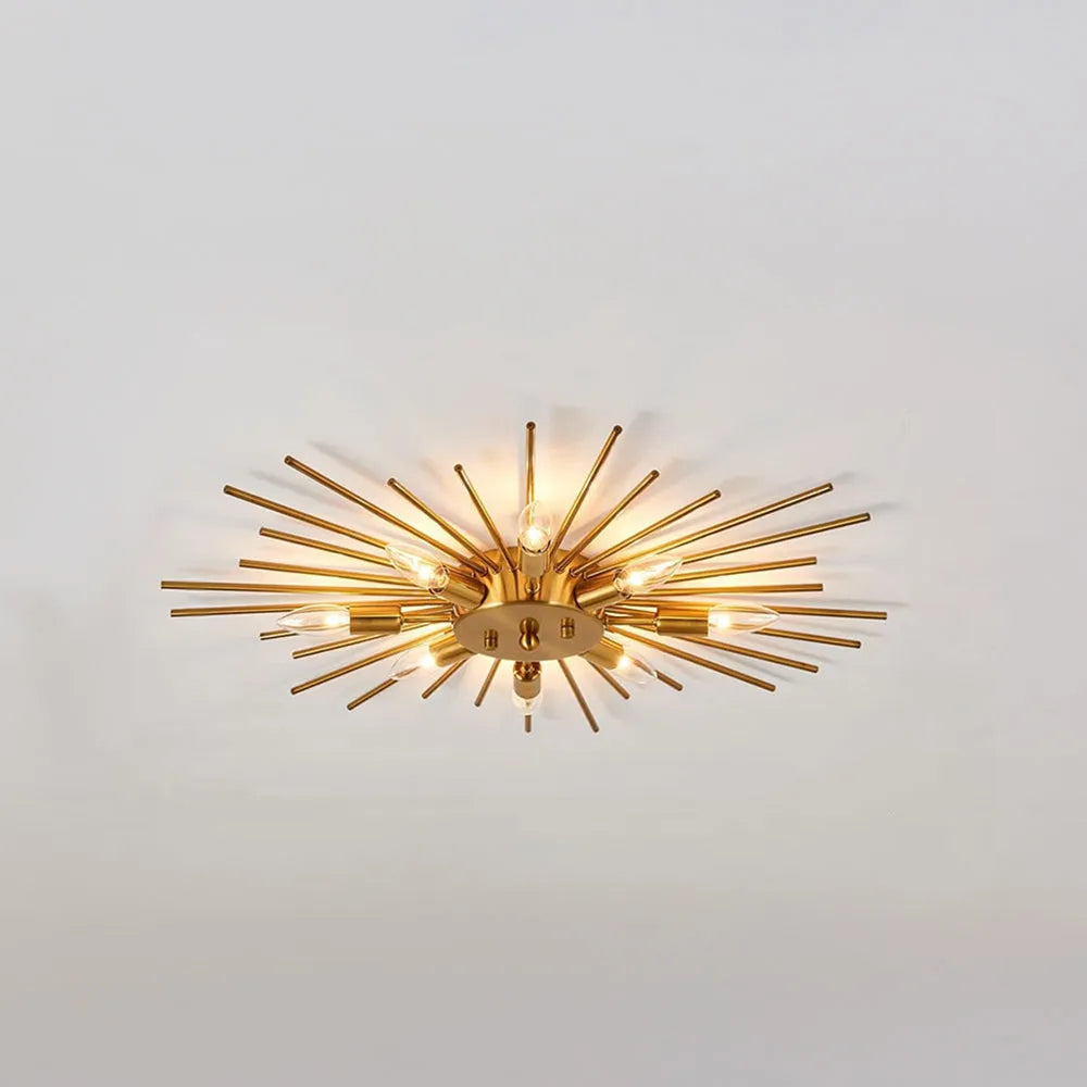 Ceiling Light Industrial Metal 27.6 in Indoor Living Room Dining Area Fixture Multi Bulb | Kalsten