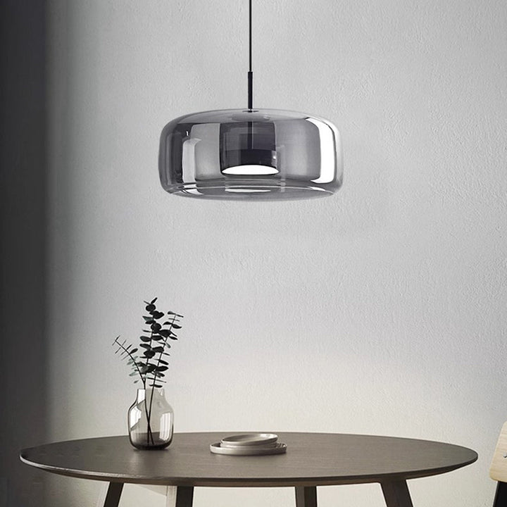 Pendant Light Glass Dome 10.2 in Smoked Kitchen Dining Room Hanging Ceiling Lamp Minimalist Modern Indoor Fixture | Kalsten