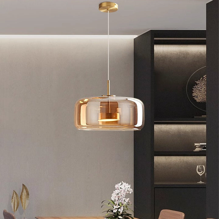 Pendant Light Glass Dome 10.2 in Smoked Kitchen Dining Room Hanging Ceiling Lamp Minimalist Modern Indoor Fixture | Kalsten