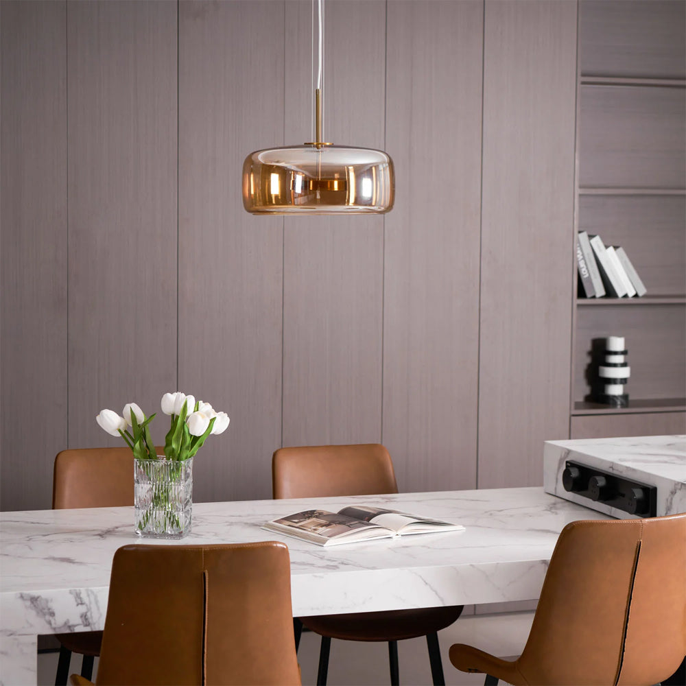 Pendant Light Glass Dome 10.2 in Smoked Kitchen Dining Room Hanging Ceiling Lamp Minimalist Modern Indoor Fixture | Kalsten