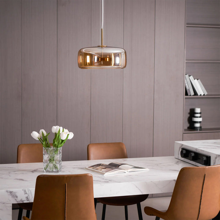 Pendant Light Glass Dome 10.2 in Smoked Kitchen Dining Room Hanging Ceiling Lamp Minimalist Modern Indoor Fixture | Kalsten
