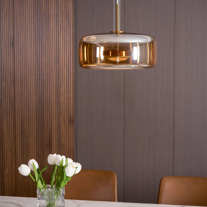 Pendant Light Glass Dome 10.2 in Smoked Kitchen Dining Room Hanging Ceiling Lamp Minimalist Modern Indoor Fixture | Kalsten