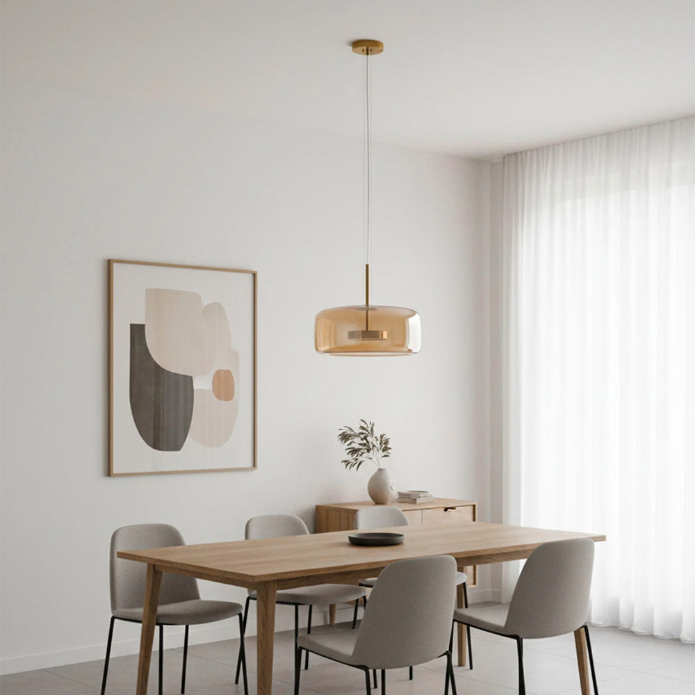 Pendant Light Glass Dome 10.2 in Smoked Kitchen Dining Room Hanging Ceiling Lamp Minimalist Modern Indoor Fixture | Kalsten
