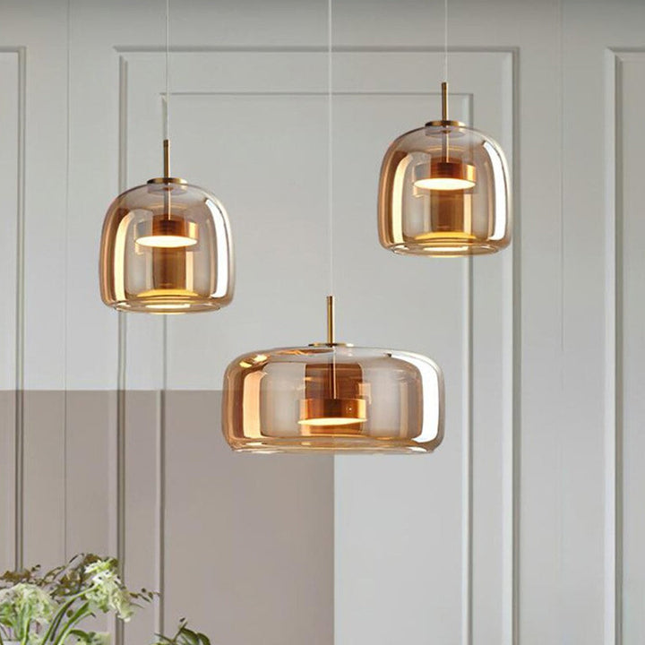 Pendant Light Glass Dome 10.2 in Smoked Kitchen Dining Room Hanging Ceiling Lamp Minimalist Modern Indoor Fixture | Kalsten