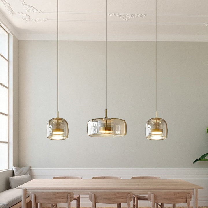 Pendant Light Glass Dome 10.2 in Smoked Kitchen Dining Room Hanging Ceiling Lamp Minimalist Modern Indoor Fixture | Kalsten