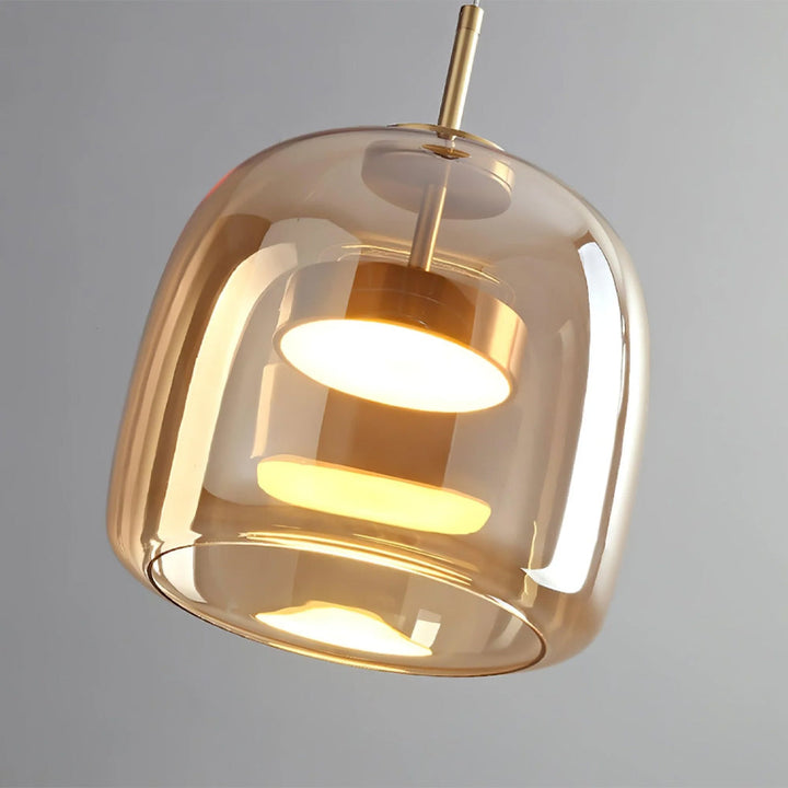 Pendant Light Glass Dome 10.2 in Smoked Kitchen Dining Room Hanging Ceiling Lamp Minimalist Modern Indoor Fixture | Kalsten