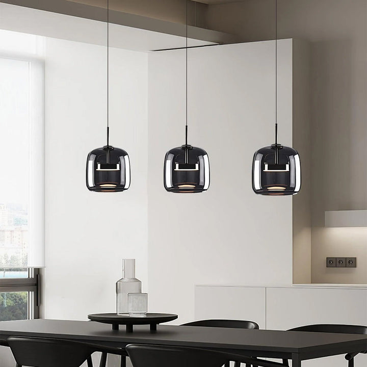 Pendant Light Glass Dome 10.2 in Smoked Kitchen Dining Room Hanging Ceiling Lamp Minimalist Modern Indoor Fixture | Kalsten