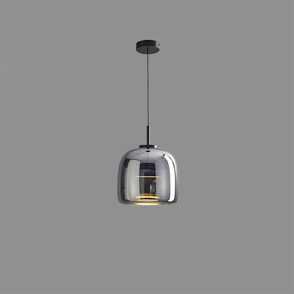 Pendant Light Glass Dome 10.2 in Smoked Kitchen Dining Room Hanging Ceiling Lamp Minimalist Modern Indoor Fixture | Kalsten