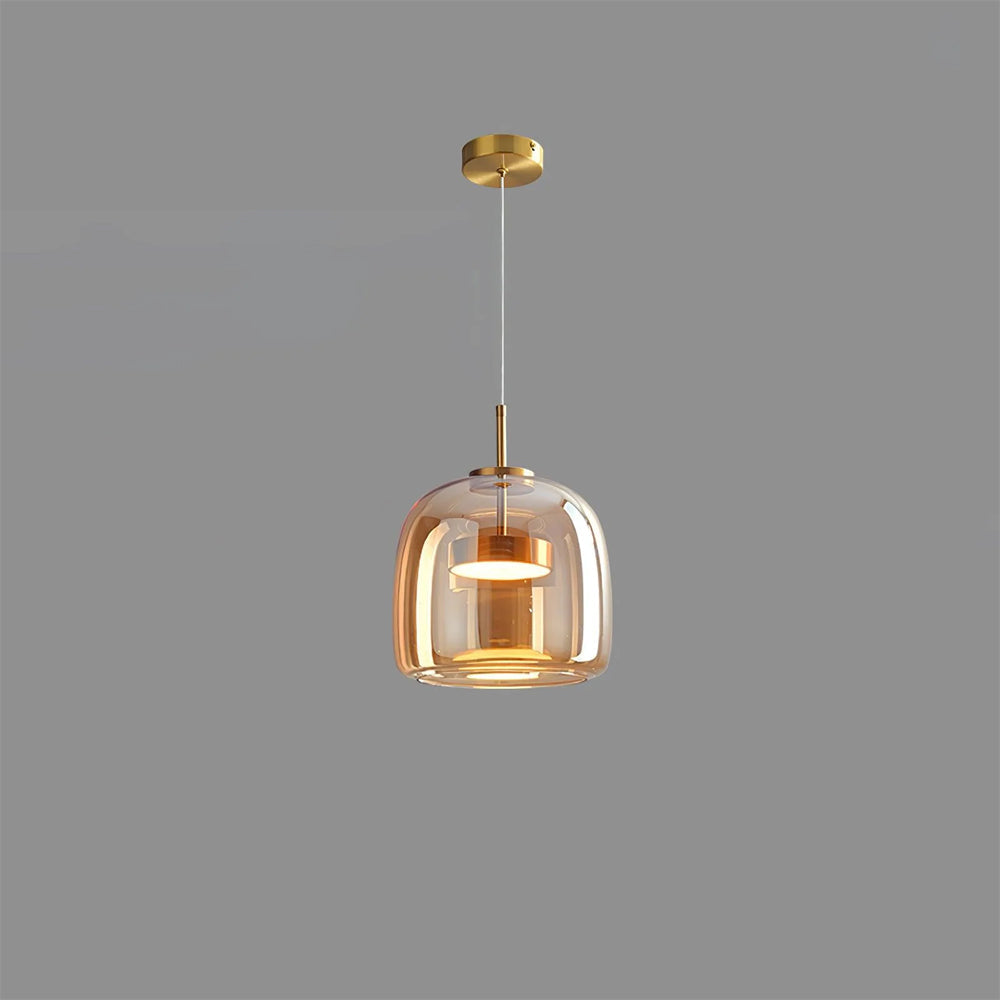 Pendant Light Glass Dome 10.2 in Smoked Kitchen Dining Room Hanging Ceiling Lamp Minimalist Modern Indoor Fixture | Kalsten