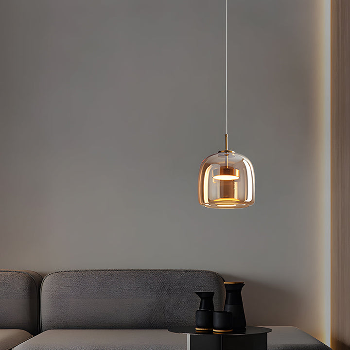 Pendant Light Glass Dome 10.2 in Smoked Kitchen Dining Room Hanging Ceiling Lamp Minimalist Modern Indoor Fixture | Kalsten