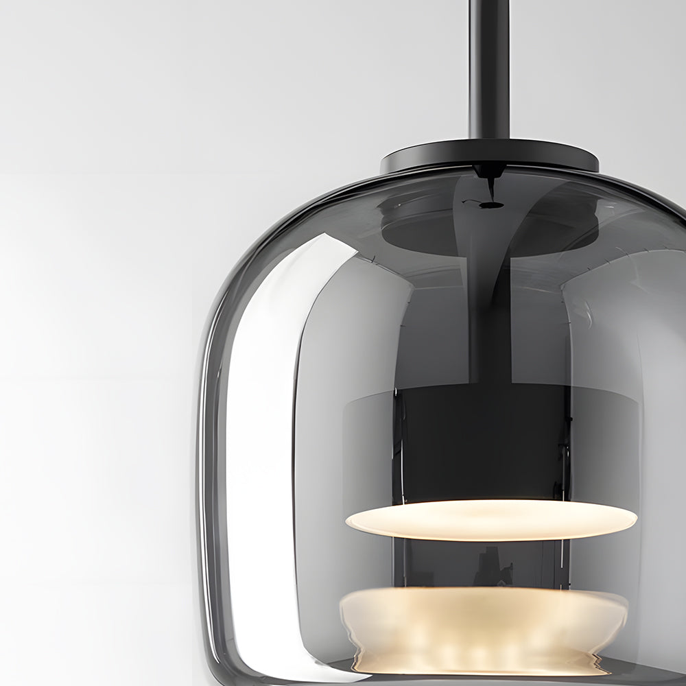 Pendant Light Glass Dome 10.2 in Smoked Kitchen Dining Room Hanging Ceiling Lamp Minimalist Modern Indoor Fixture | Kalsten