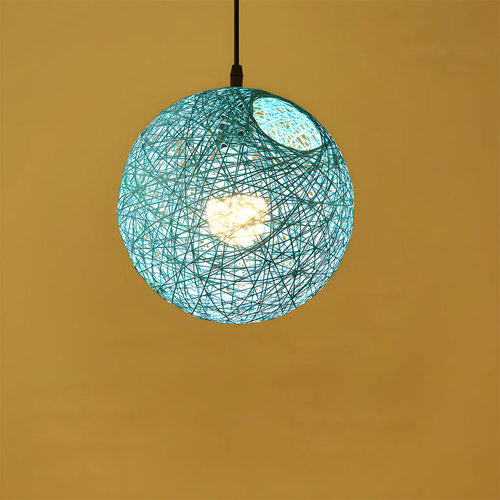 Pendant Light Rattan 15.8 in Indoor Dining Room Living Room Hanging Ceiling Lamp Soft Glow Decorative Accent | Kalsten