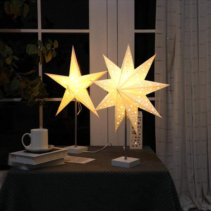 StellarGlow | Radiant LED Star Table Lamp – Wooden Base Ambient Light for Bedroom & Living Room Décor | Kalsten