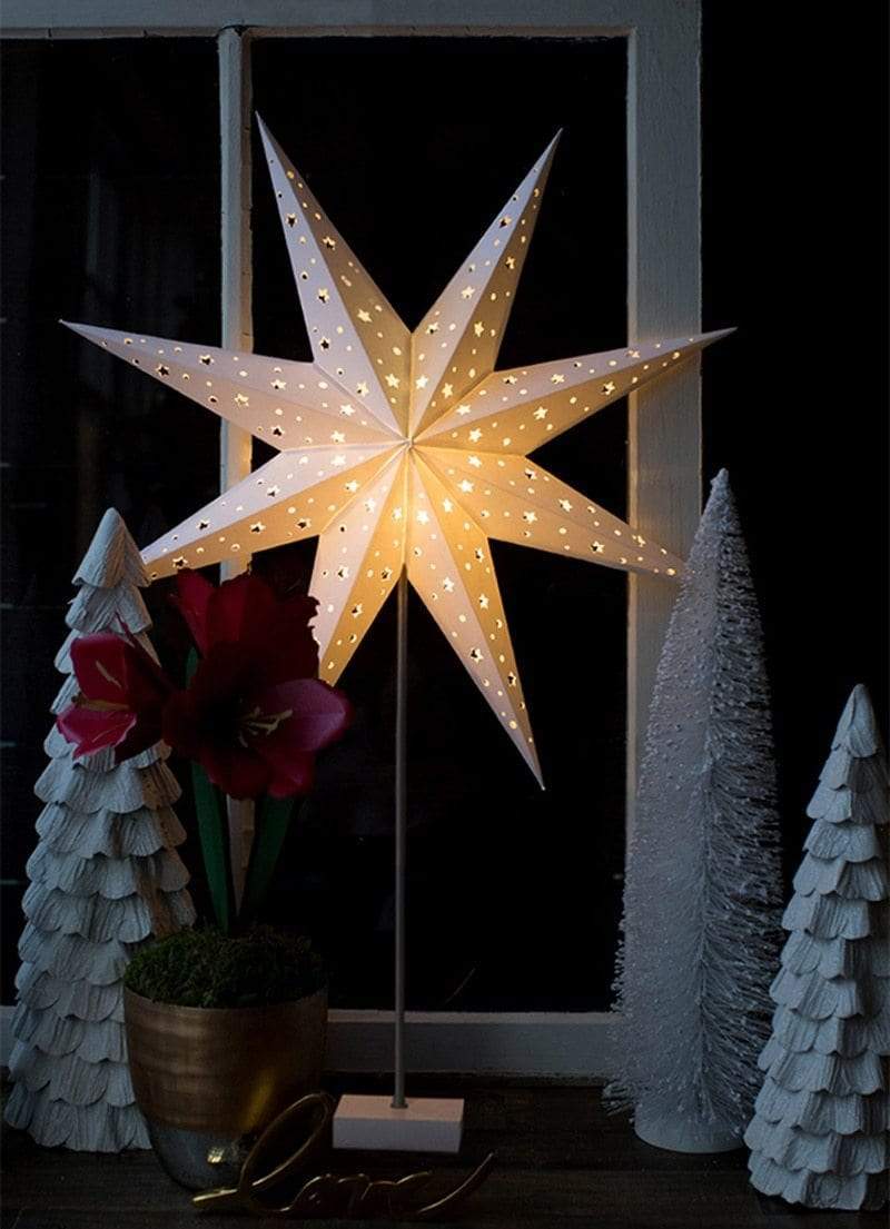 StellarGlow | Radiant LED Star Table Lamp – Wooden Base Ambient Light for Bedroom & Living Room Décor | Kalsten