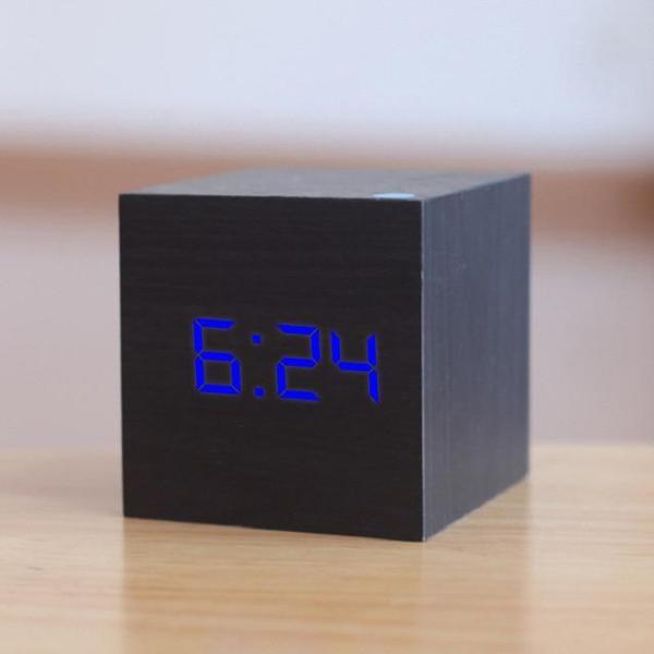 LED Wooden Cube Alarm Clock | Kalsten