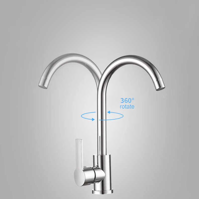 Chrome faucet with single lever mixer – High-quality faucet for sinks, easy to clean, durable and simple installation for modern kitchens | Kalsten