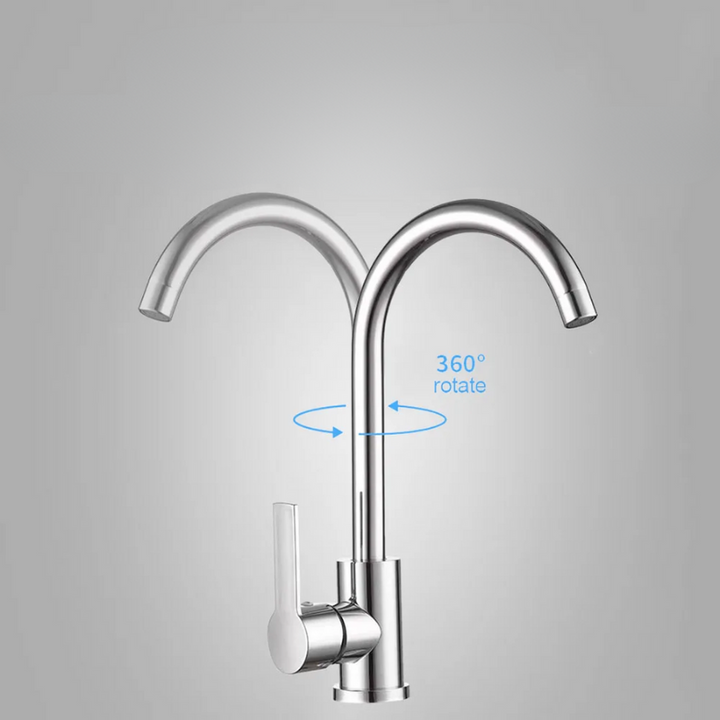 Chrome faucet with single lever mixer – High-quality faucet for sinks, easy to clean, durable and simple installation for modern kitchens | Kalsten