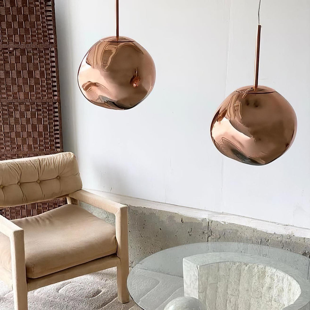 Pendant Lamp Metal 11 in Adjustable Ceiling Light Silver Gold Rose Gold Smoky Gray | Kalsten