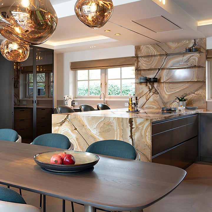 Pendant Lamp Metal 11 in Adjustable Ceiling Light Silver Gold Rose Gold Smoky Gray | Kalsten