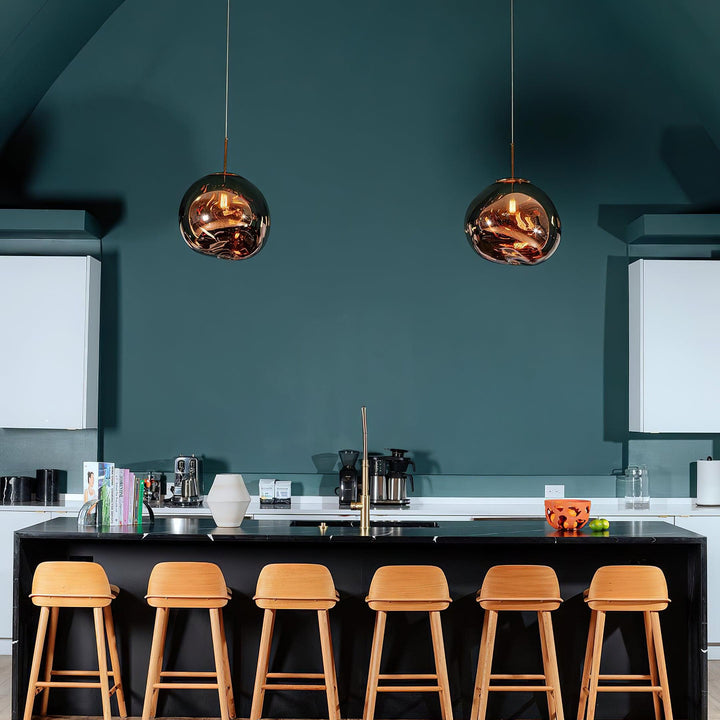 Pendant Lamp Metal 11 in Adjustable Ceiling Light Silver Gold Rose Gold Smoky Gray | Kalsten