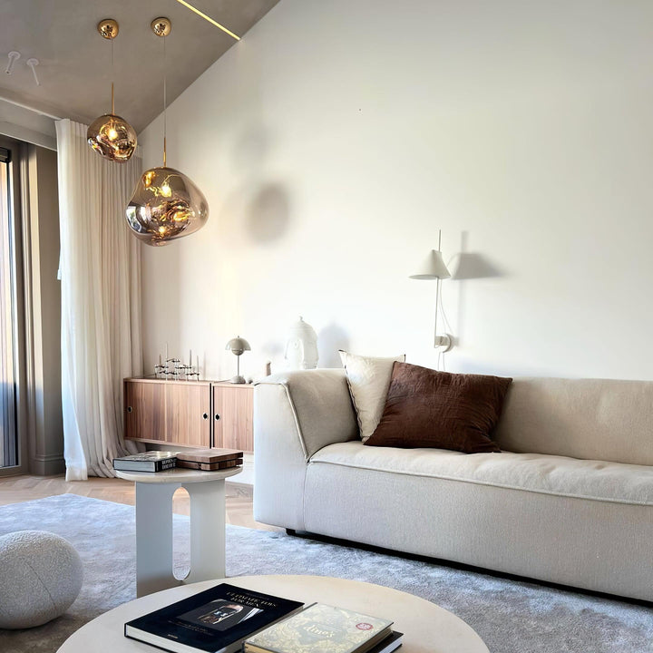 Pendant Lamp Metal 11 in Adjustable Ceiling Light Silver Gold Rose Gold Smoky Gray | Kalsten