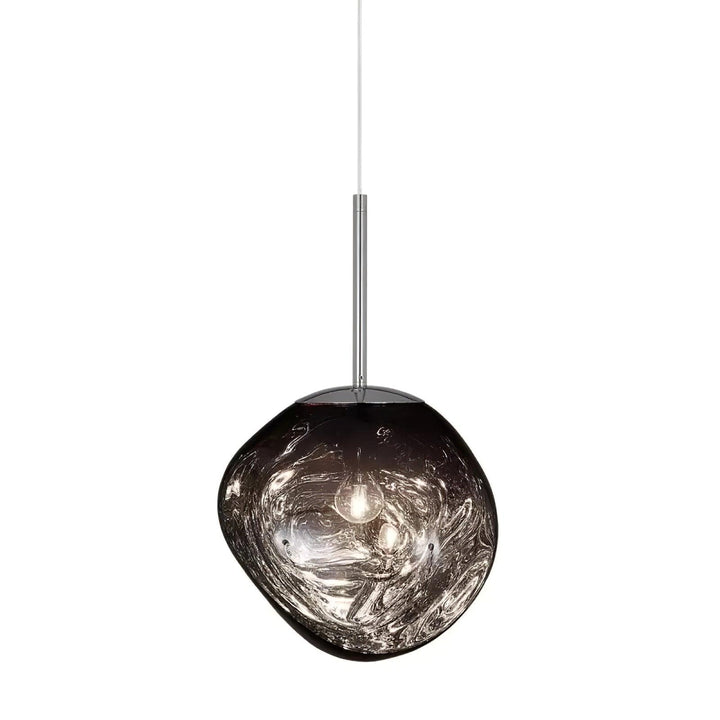 Pendant Lamp Metal 11 in Adjustable Ceiling Light Silver Gold Rose Gold Smoky Gray | Kalsten
