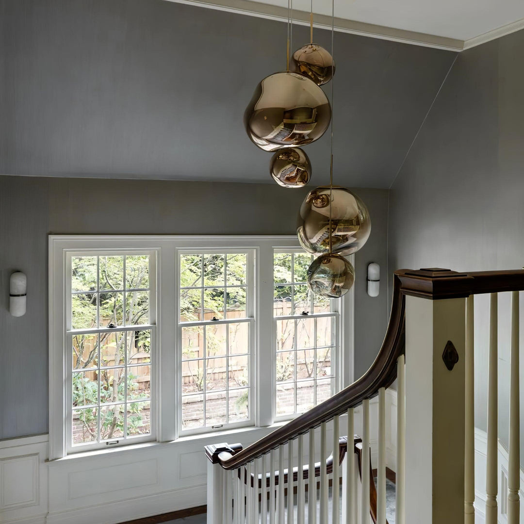 Pendant Lamp Metal 11 in Adjustable Ceiling Light Silver Gold Rose Gold Smoky Gray | Kalsten