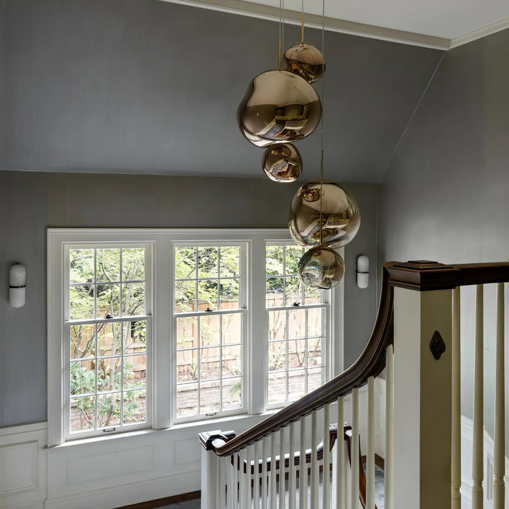 Pendant Lamp Metal 11 in Adjustable Ceiling Light Silver Gold Rose Gold Smoky Gray | Kalsten