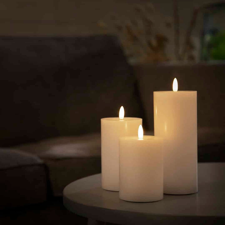 LED Candle (1 piece) with realistic 3D flame 10 x 20 cm | Kalsten