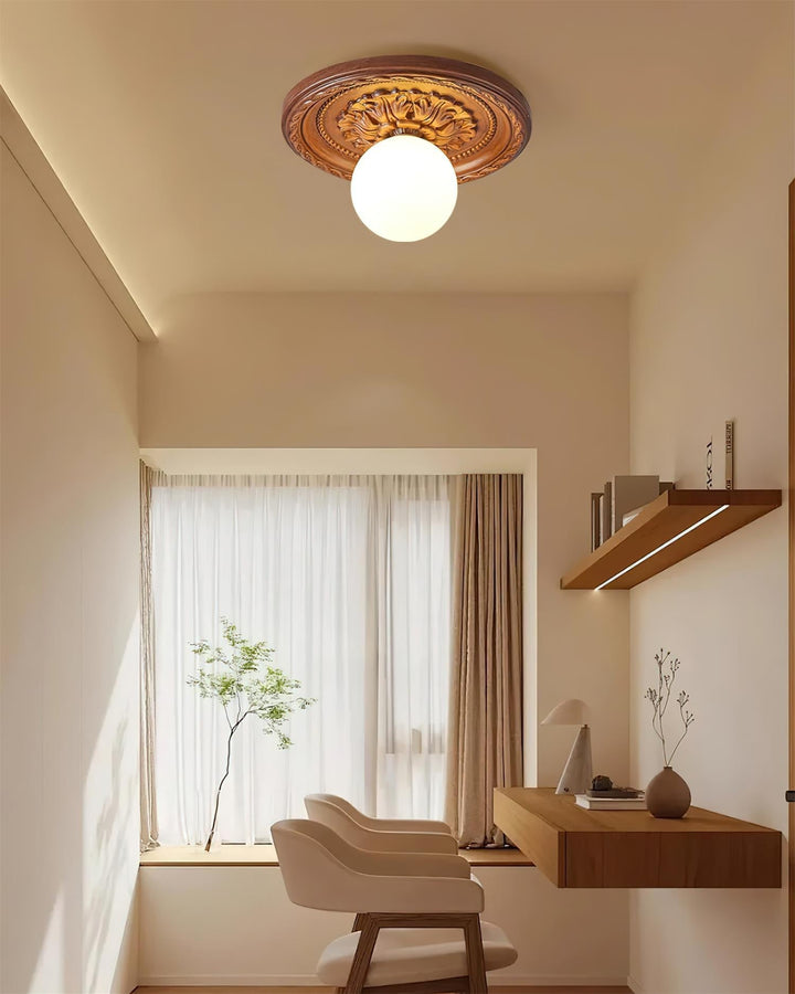 Ceiling Light Acrylic 13.7 in Beige Flush Mount Living Room Bedroom Decorative Fixture | Kalsten