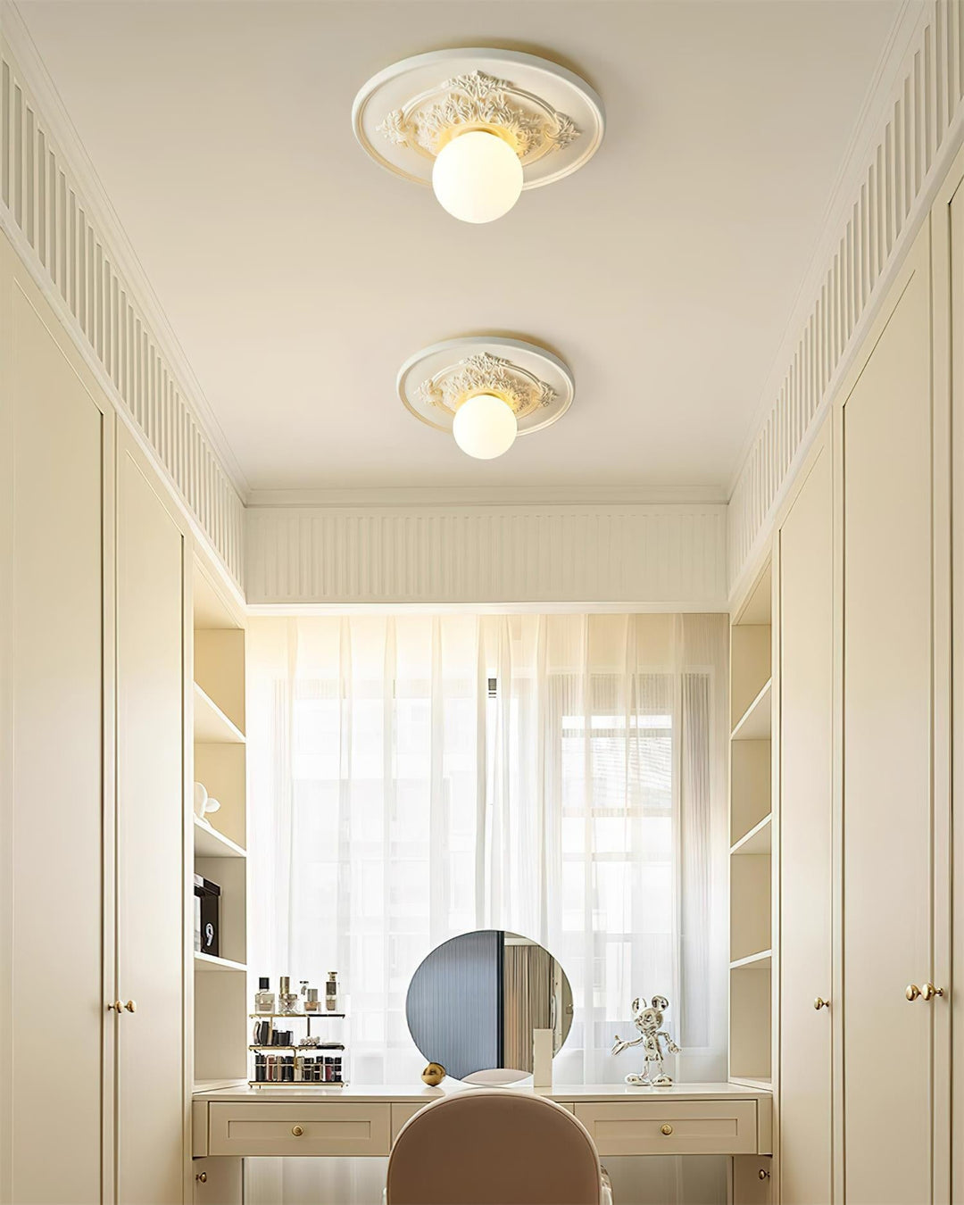 Ceiling Light Acrylic 13.7 in Beige Flush Mount Living Room Bedroom Decorative Fixture | Kalsten