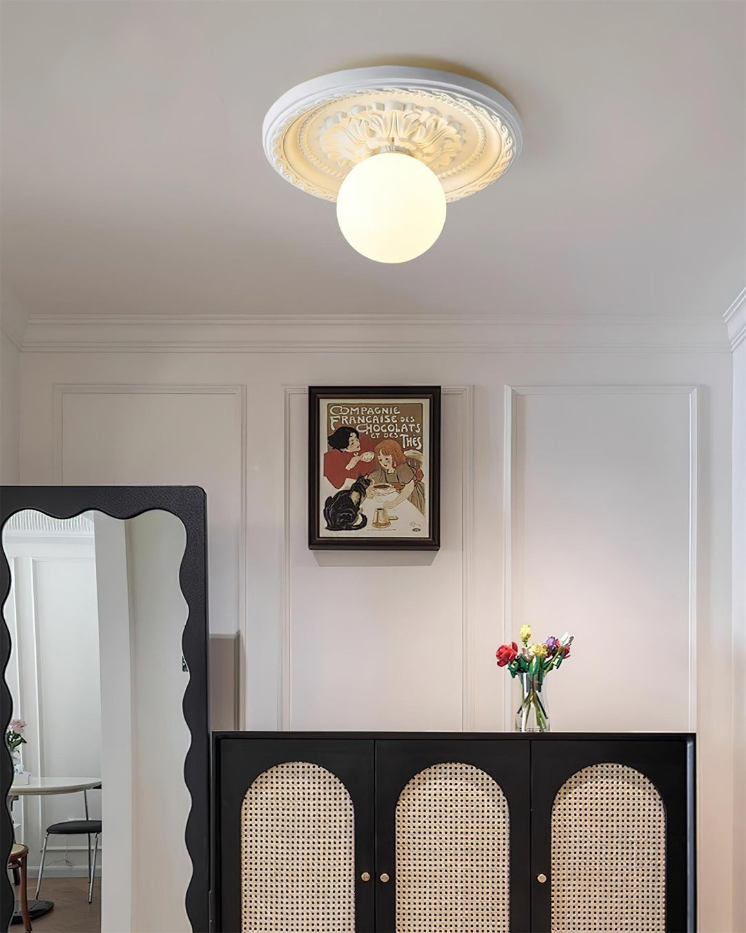 Ceiling Light Acrylic 13.7 in Beige Flush Mount Living Room Bedroom Decorative Fixture | Kalsten