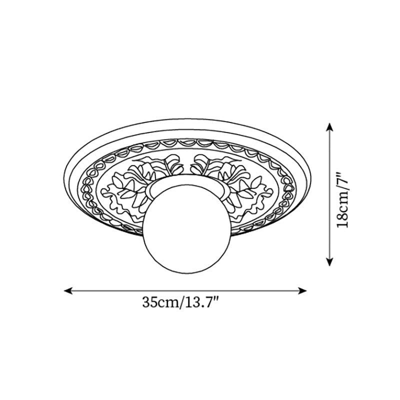 Ceiling Light Acrylic 13.7 in Beige Flush Mount Living Room Bedroom Decorative Fixture | Kalsten