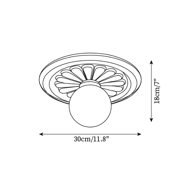 Ceiling Light Acrylic 13.7 in Beige Flush Mount Living Room Bedroom Decorative Fixture | Kalsten