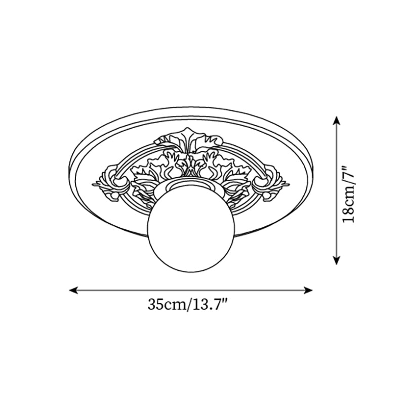 Ceiling Light Acrylic 13.7 in Beige Flush Mount Living Room Bedroom Decorative Fixture | Kalsten