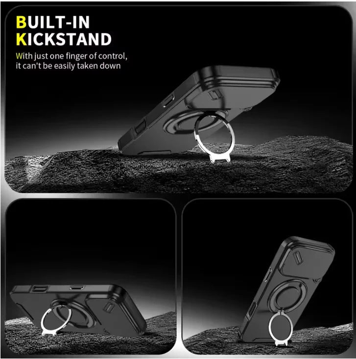 Kalsten | Durable shockproof case with magnetic ring holder for iPhone 17