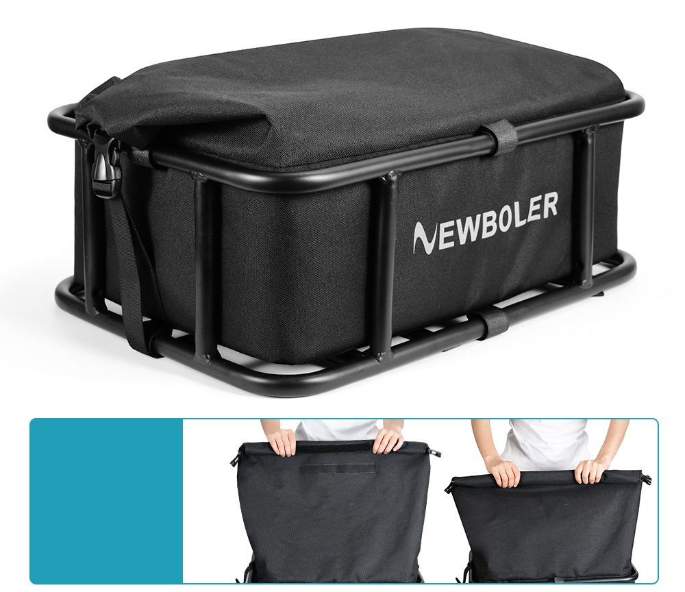 Kalsten | Heavy-Duty Rear Bike Basket with Rack – Large Metal Bicycle Carrier for Groceries, Commutes & E-Bikes