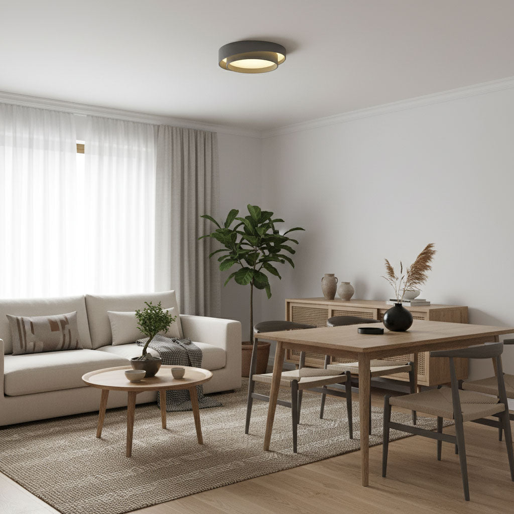 Modern LED Ceiling Light 15.7 in Flush Mount Living Room Bedroom Minimalist Acrylic Fixture | Kalsten