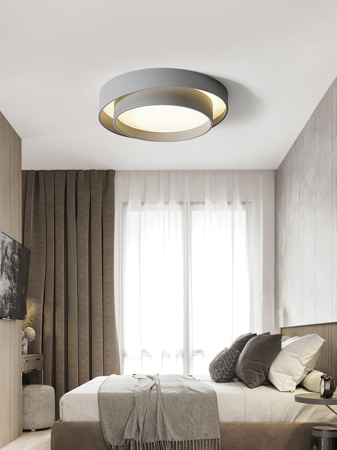 Modern LED Ceiling Light 15.7 in Flush Mount Living Room Bedroom Minimalist Acrylic Fixture | Kalsten